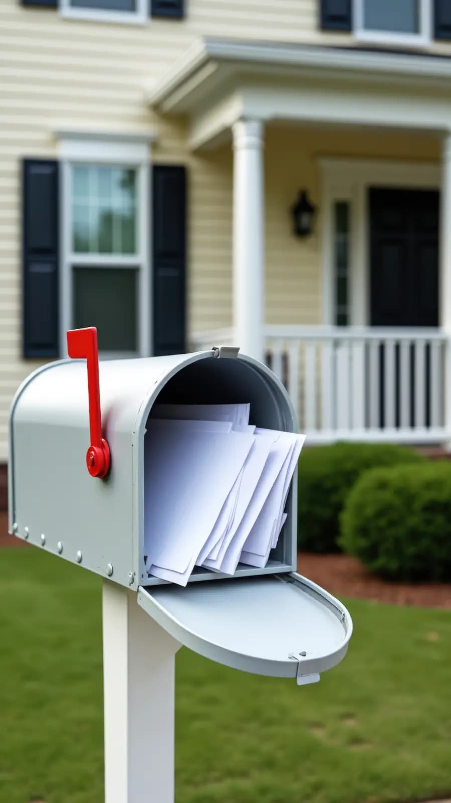 Image of a mailbox in front of a house